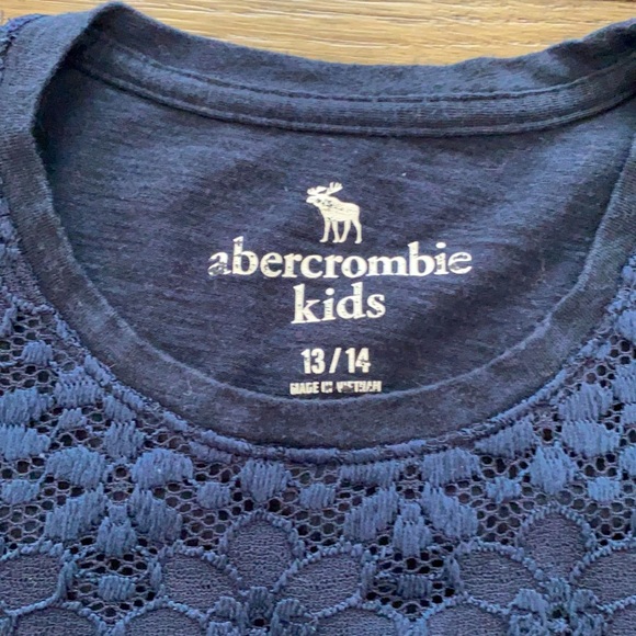 Lace front Abercrombie kids navy girls top - Picture 2 of 4